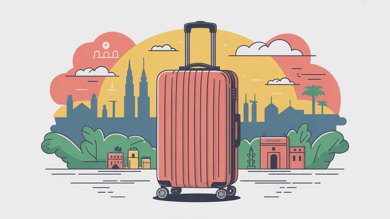 hongrie tourisme danger valise bouclier illustration