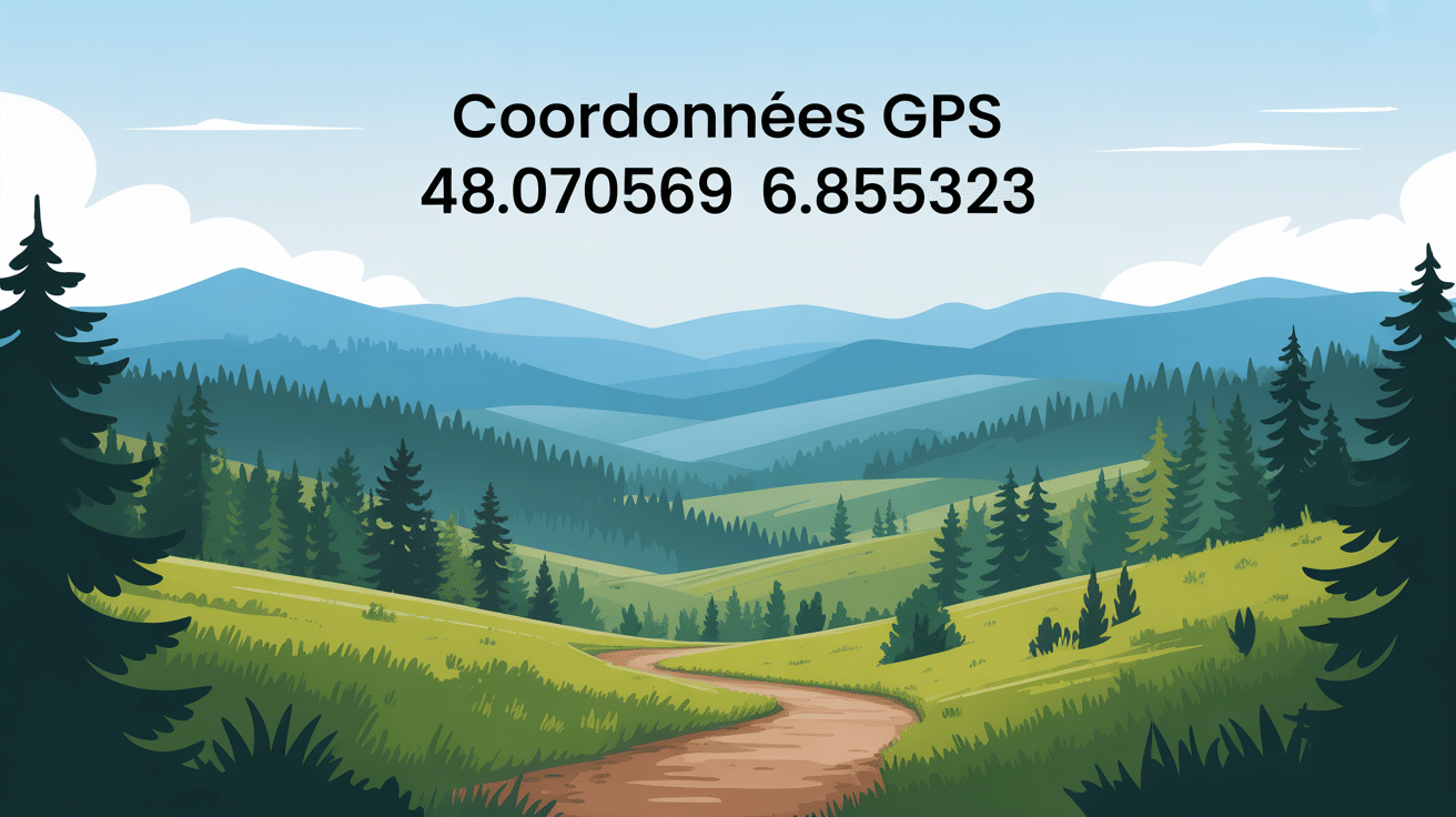 Vue du massif vosgien latitude 48.070569 longitude 6.855323