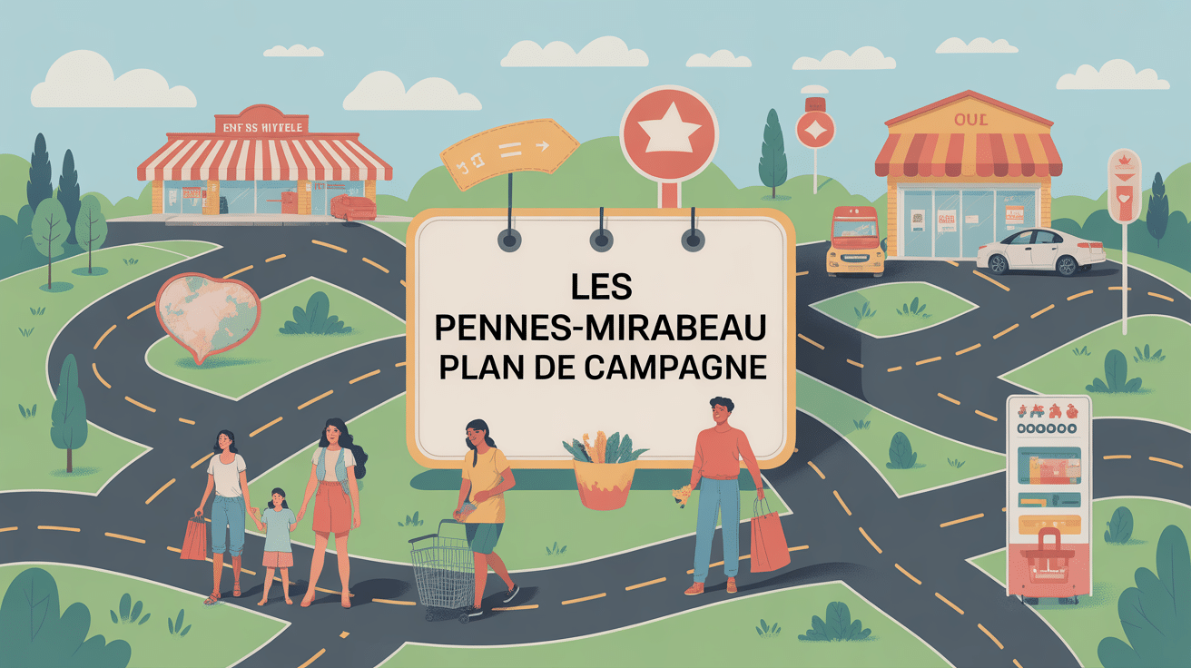 Illustration connexion Les Pennes Mirabeau Plan de Campagne shopping familial