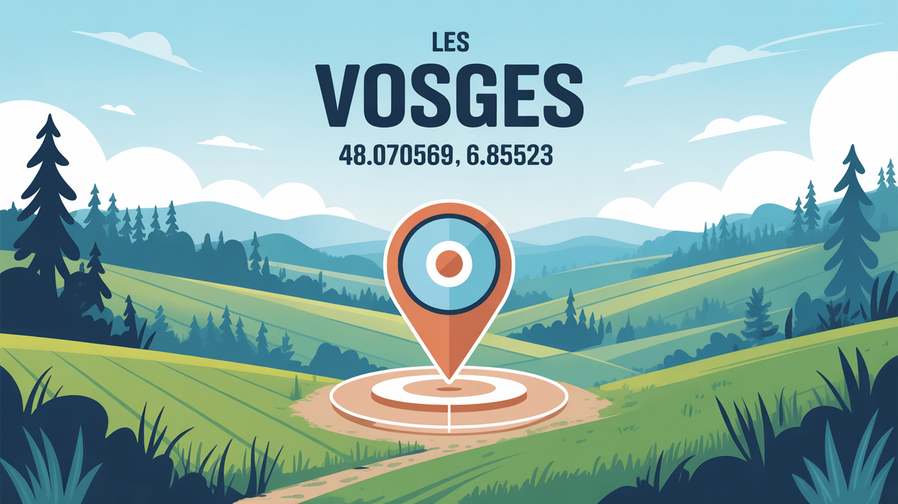 Illustration localisation GPS latitude : 48.070569 longitude : 6.855323 Vosges
