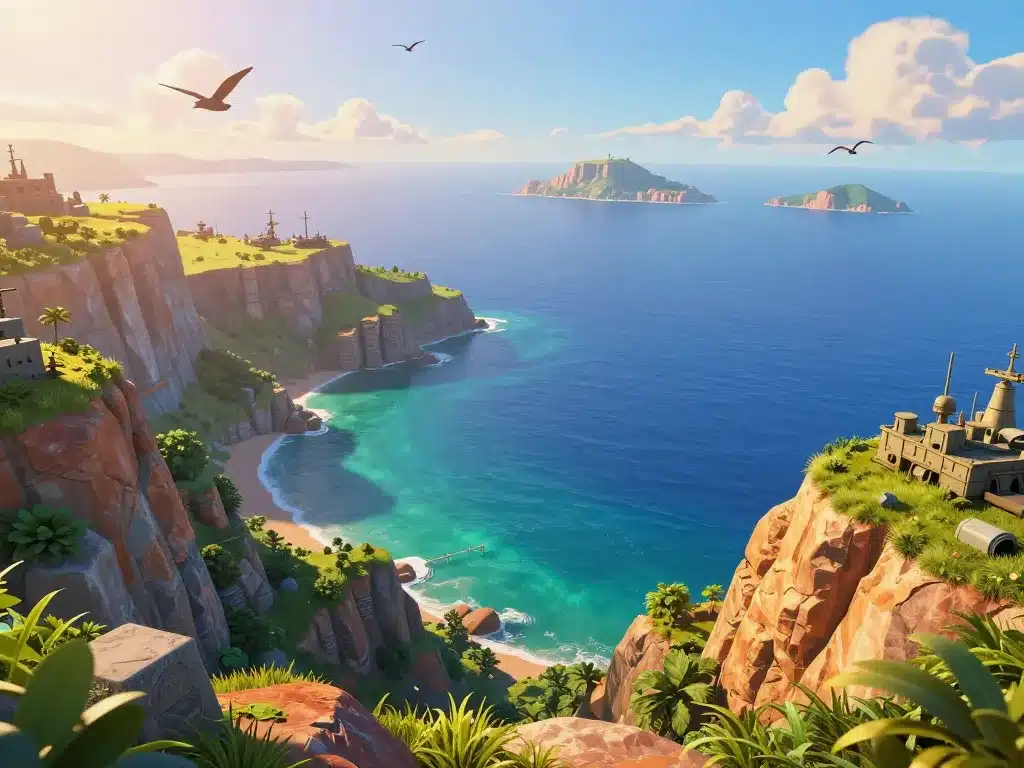 Panorama côte et patrimoine visible du belvedere de la batterie