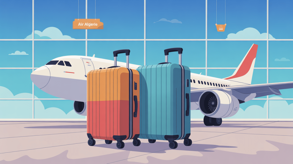 peut on prendre 2 bagages en soute air algérie illustration vectorielle