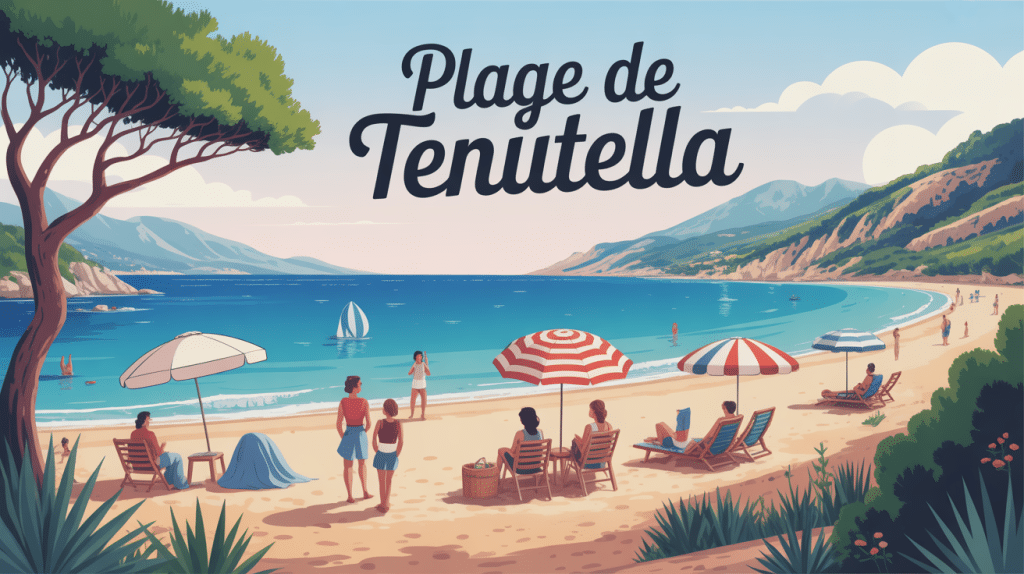 illustration panoramique plage de tenutella