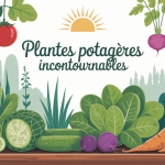 Illustration plante potagère top 7 dans un jardin