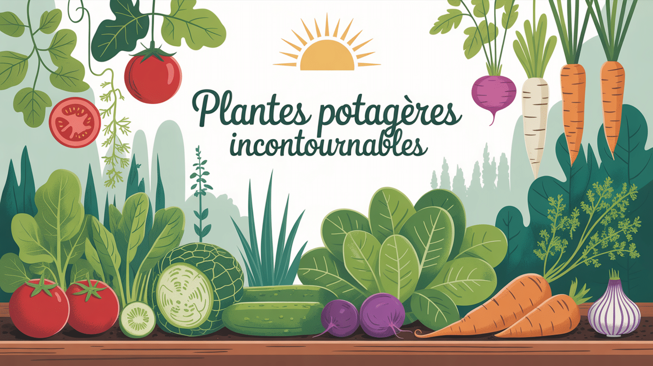 Illustration plante potagère top 7 dans un jardin