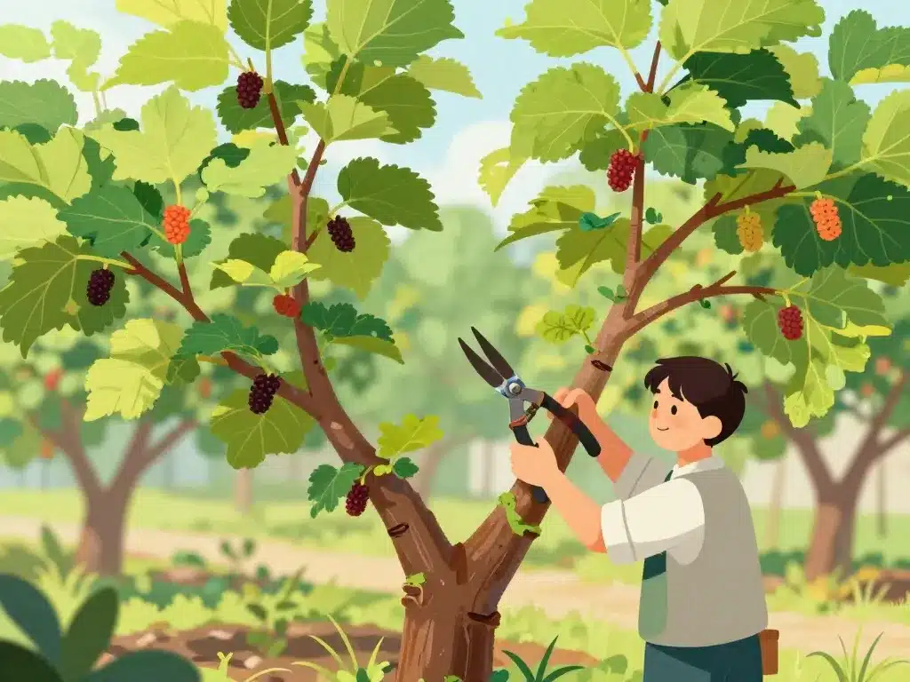 quand et comment tailler les mûriers illustration des gestes de taille