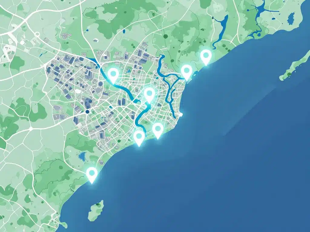 Carte et paysage latitude 50.643469 longitude 1.613763