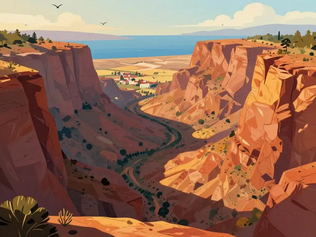 Vue sommet mont Gozzi falaises et mer Corse