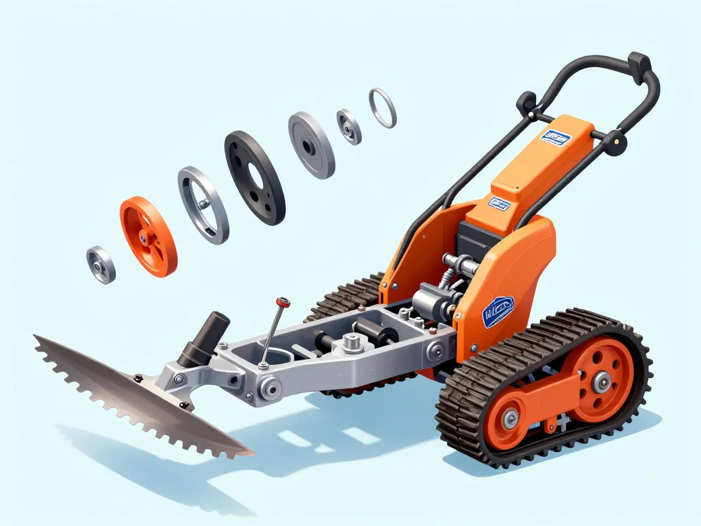 Vue détaillée schéma éclaté tondeuse Wolf PBT 46