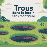 Illustration trous dans le jardin sans monticule ambiance naturelle