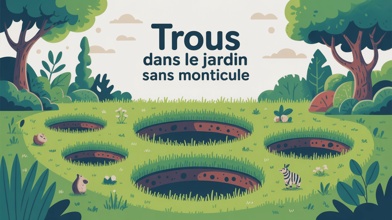 Illustration trous dans le jardin sans monticule ambiance naturelle