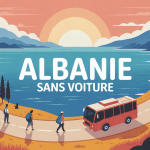illustration vectorielle une semaine en albanie sans voiture