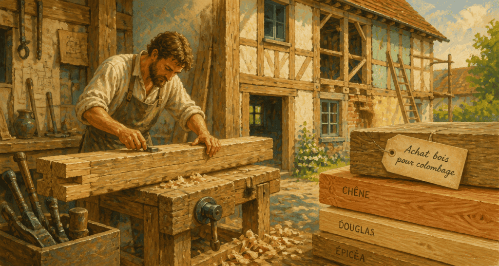 achat bois pour colombage charpentier atelier façade
