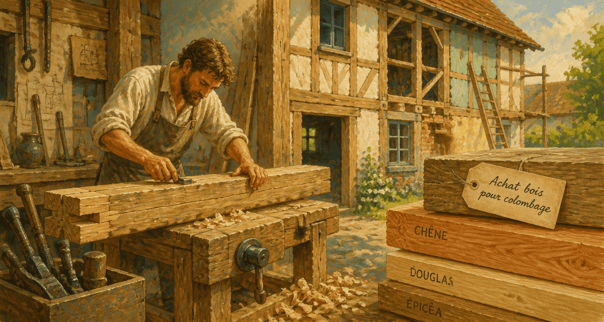 achat bois pour colombage charpentier atelier façade