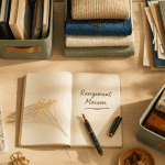 aide rangement maison objets triés et paniers sur table