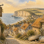 beaux villages autour de fécamp vue aquarelle village normand