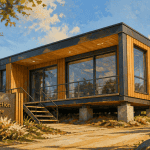 bungalow préfabriqué moderne bardage bois