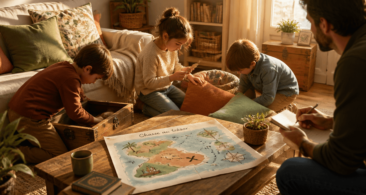 chasse au tresor enfant indices salon