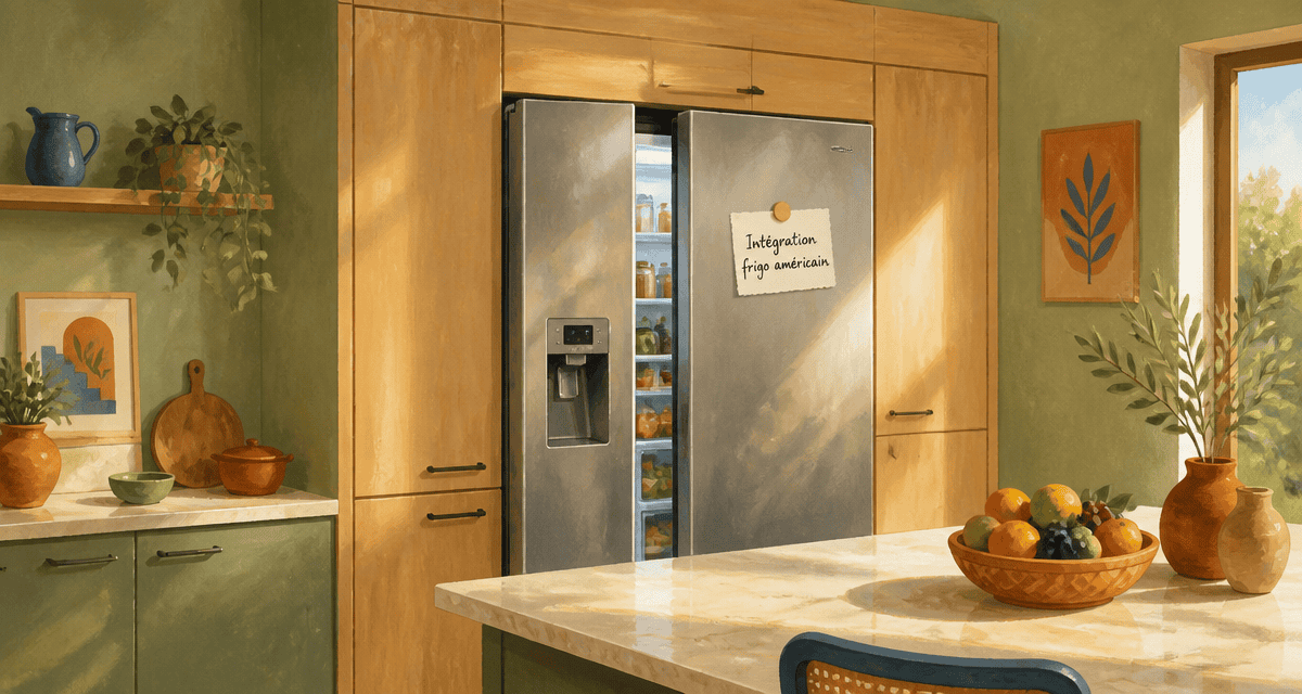 comment intégrer un frigo américain dans une cuisine encastrée