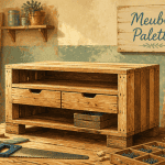 fabriquer meuble palette dans atelier lumineux