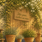 Idee pour cacher un mur exterieur avec bardage bois et plantes grimpantes