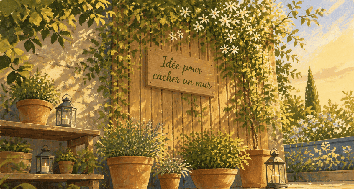 Idee pour cacher un mur exterieur avec bardage bois et plantes grimpantes