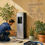 installation fontaine à eau par technicien en bureau