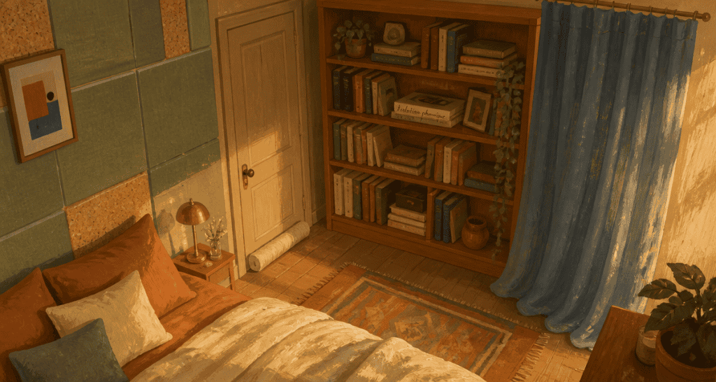 Isolation phonique mur chambre sans travaux avec panneaux feutre et liège