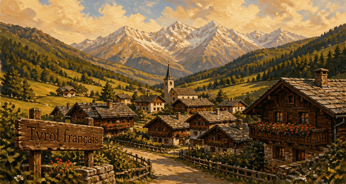 Le Tyrol français, village savoyard fleuri sous sommets enneigés