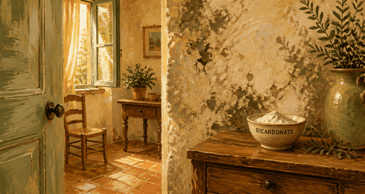Odeur humidité maison mur pierre bicarbonate