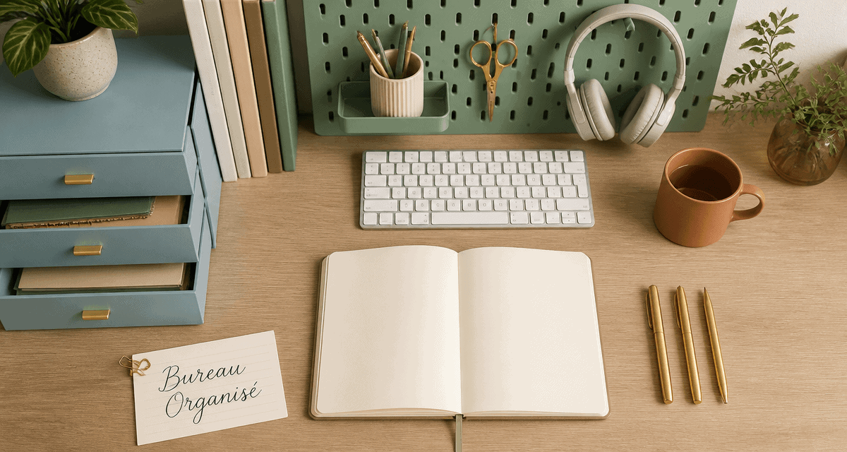 organiser un bureau, espace de travail organisé et moderne