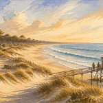 Vue côte atlantique française plage dunes océan