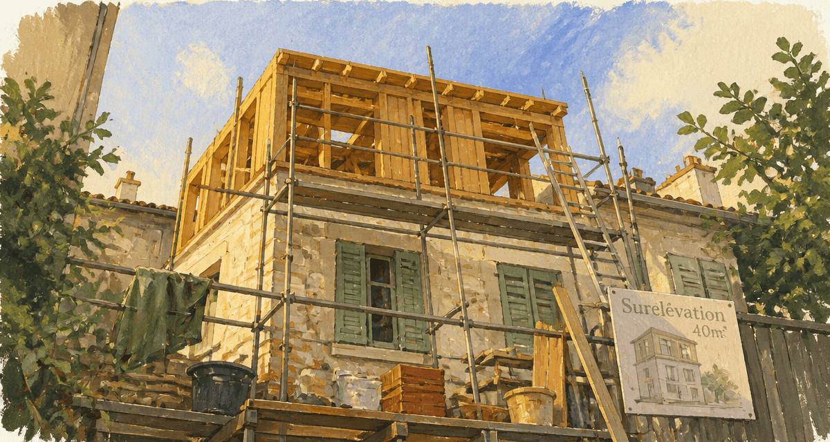 prix surélévation maison 40m2 en travaux