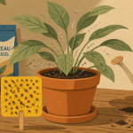 Produit anti moucheron plantes sur pot intérieur avec piège jaune