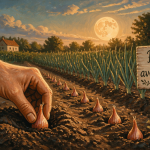 quand planter les échalotes avec la lune, illustration potager