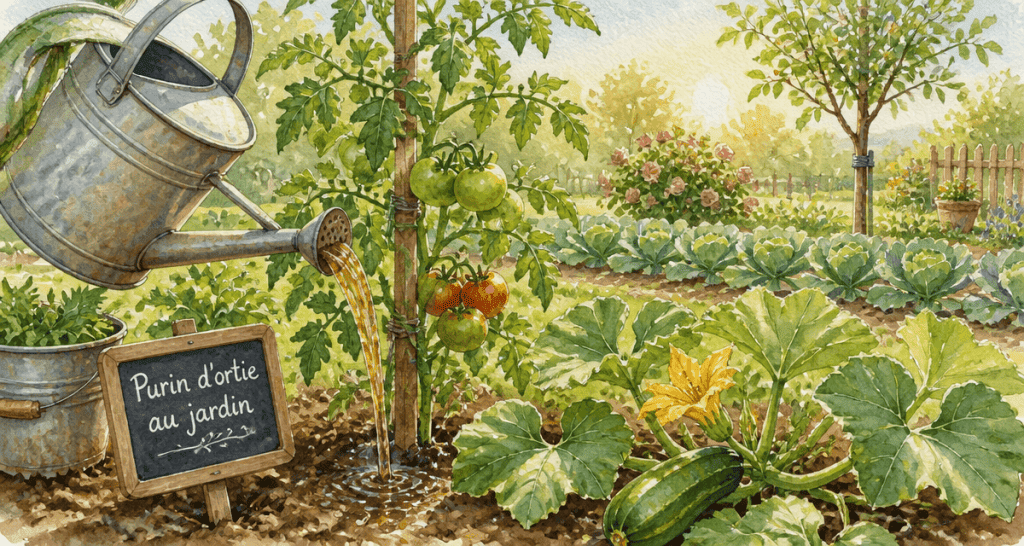 que peut on arroser avec du purin d'ortie tomates courges jardin