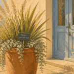 que planter dans un pot haut et étroit avec graminées et dichondra