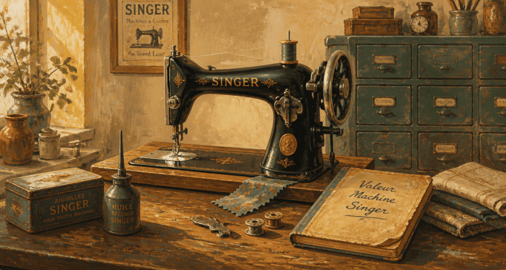 singer machine à coudre ancienne prix sur table vintage