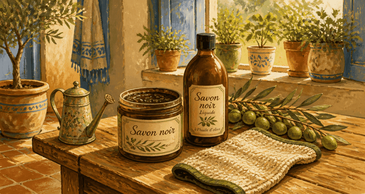 utilisation du savon noir pot et bouteille en cuisine