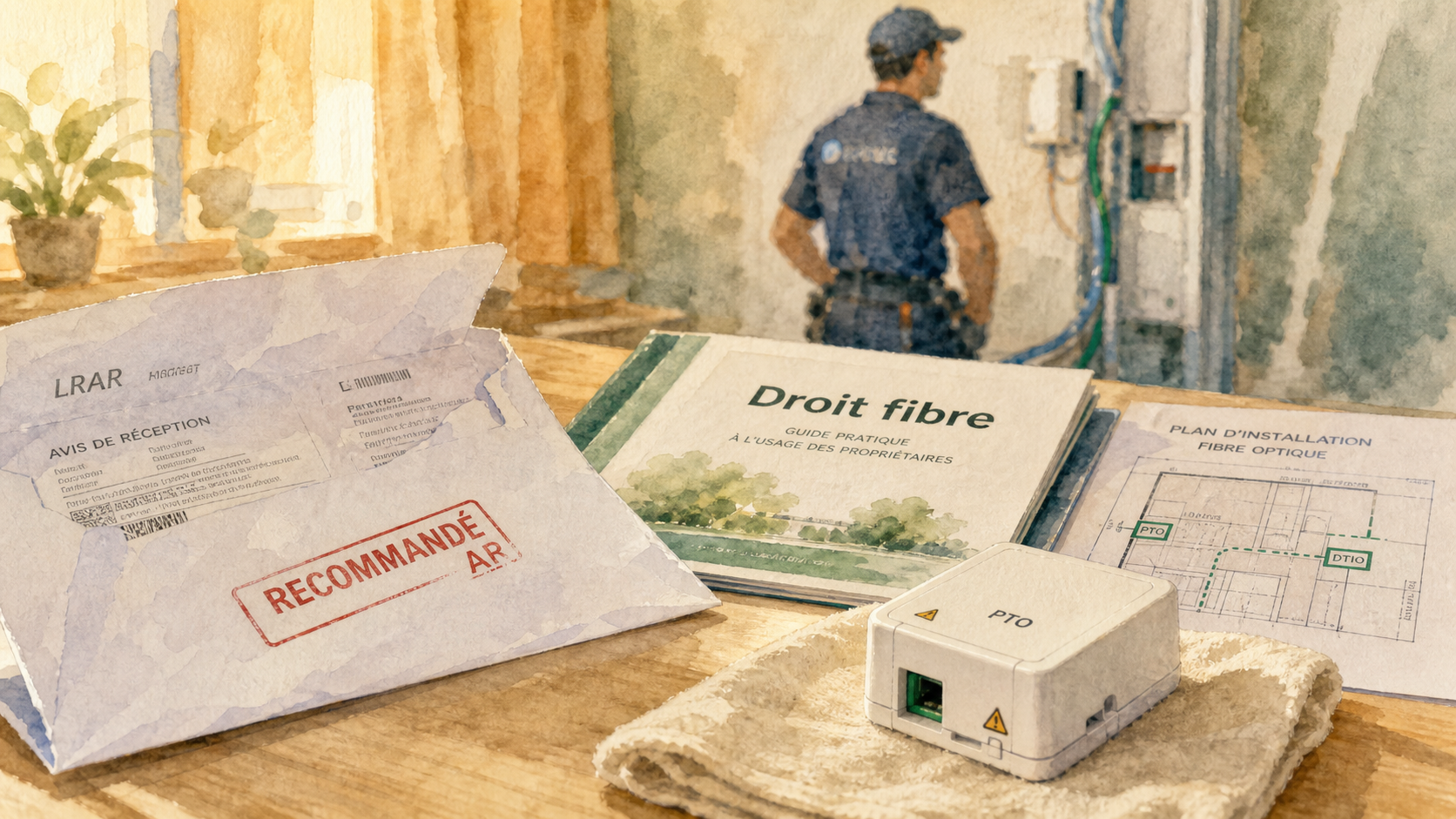 Autorisation installation fibre optique locataire, LRAR et démarches