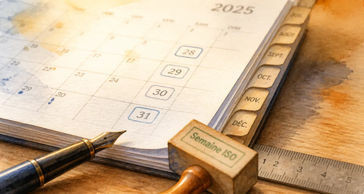 Calendrier 2025 semaine paire et impaire ISO-8601