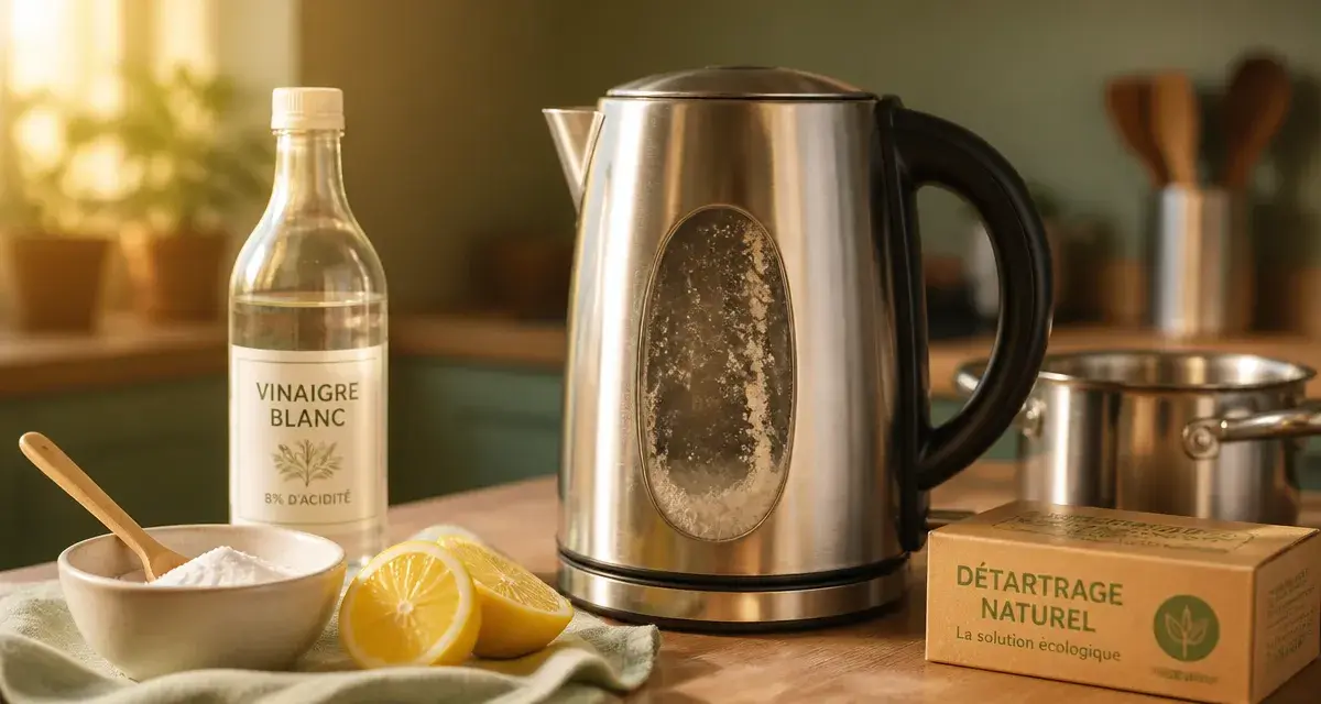 Comment nettoyer une bouilloire : calcaire retiré avec vinaigre et bicarbonate