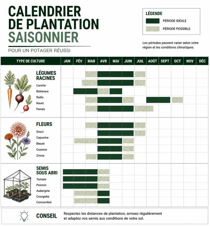 Calendrier de plantation au jardin : que peut-on planter dans le jardin en ce moment selon la saison