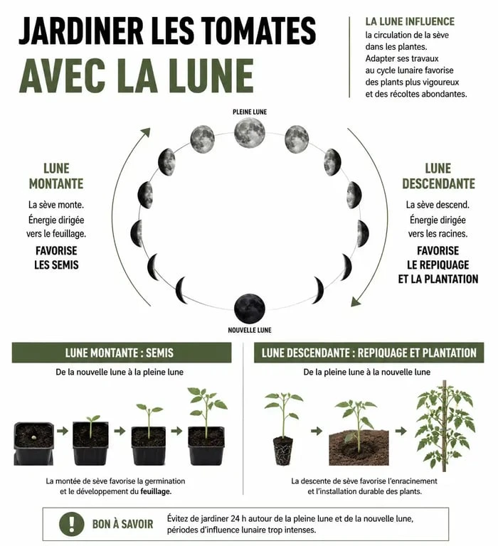 Calendrier lunaire pour le semis et la plantation des tomates : guide des phases lunaires