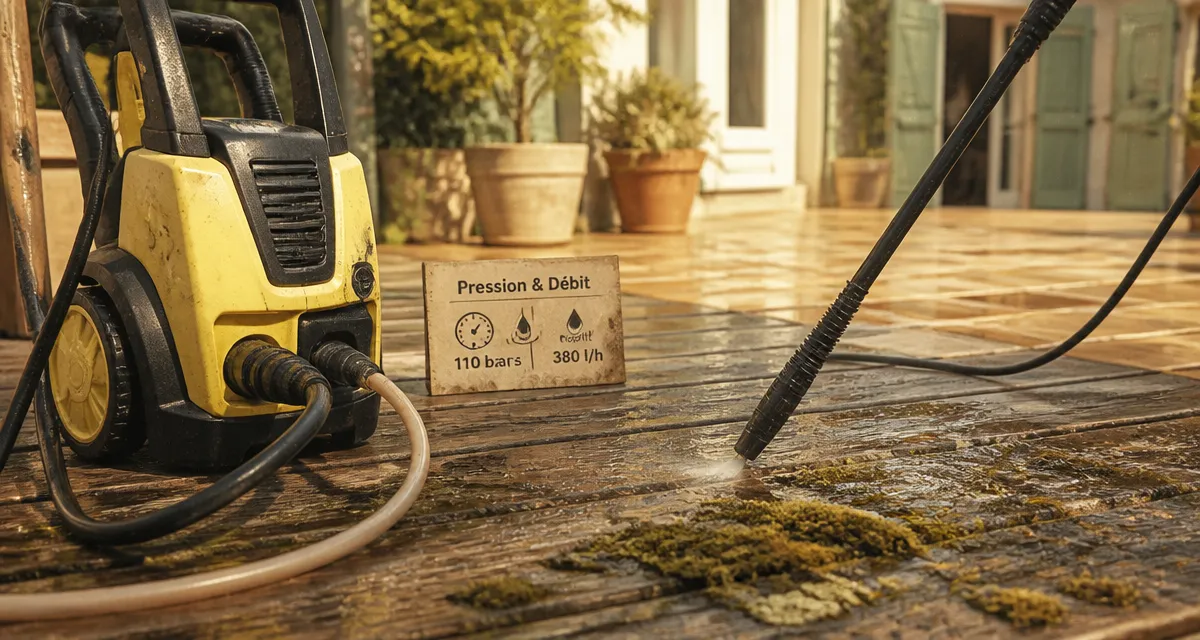 Quelle puissance pour un karcher sur terrasse bois : pression et débit