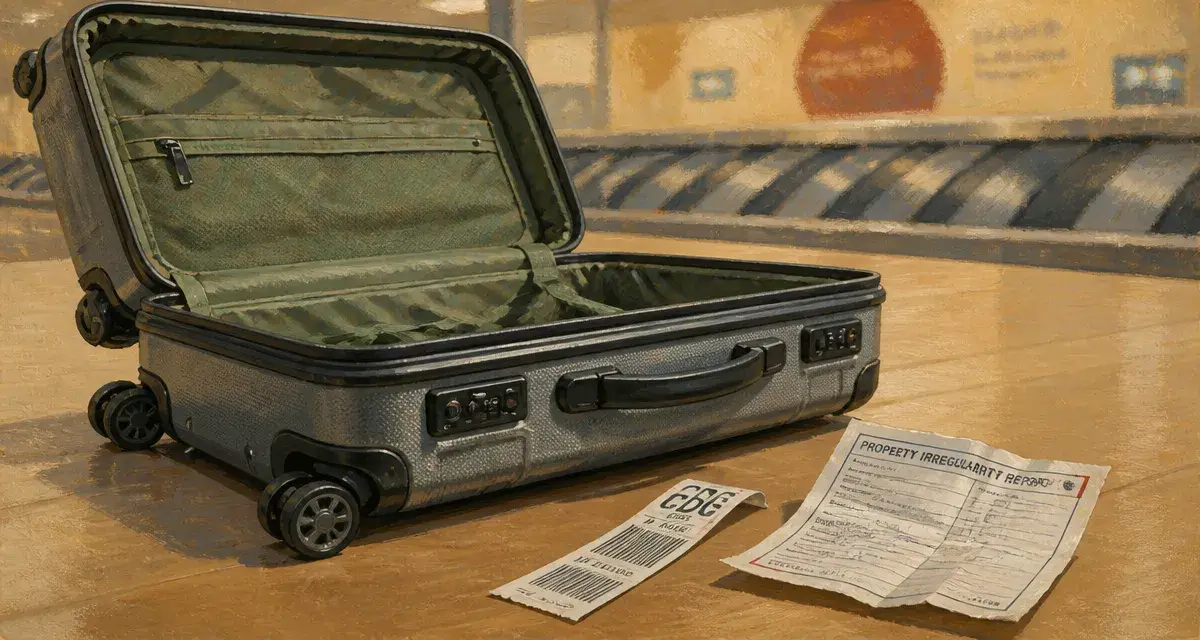 Valise incassable en polycarbonate gris, coins renforcés et roulettes