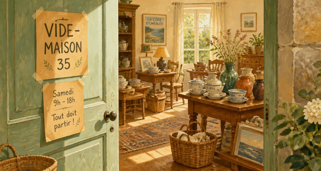 Scène vide maison 35 dans salon breton lumineux