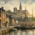 ville normandie quai bassin voiliers