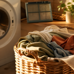 Astuce bonne odeur sèche-linge : lingette et filtre à peluches nettoyé avant parfum