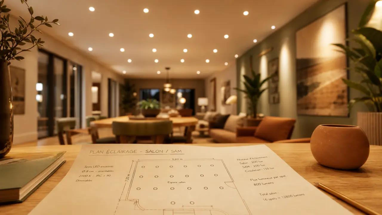 Combien de spot par m2 : calcul lux, plafond et spots LED encastrés